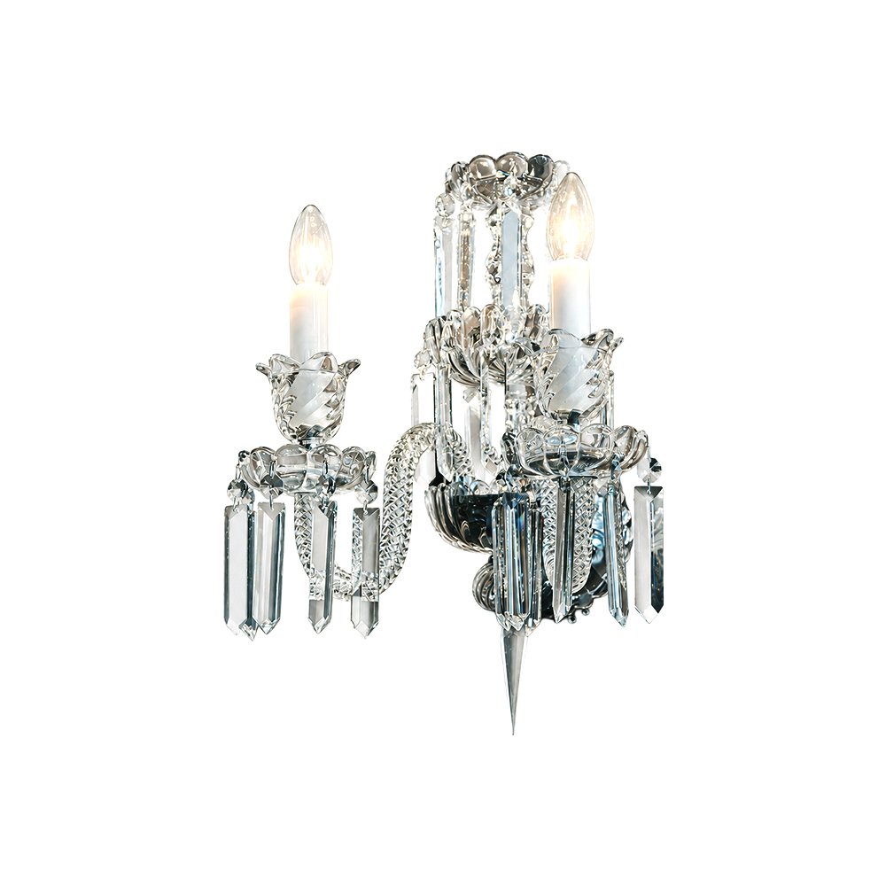 Two Light Crystal Wall Sconce - Image 2