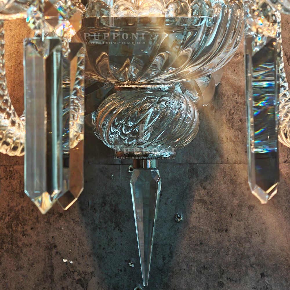 Two Light Crystal Wall Sconce - Image 7