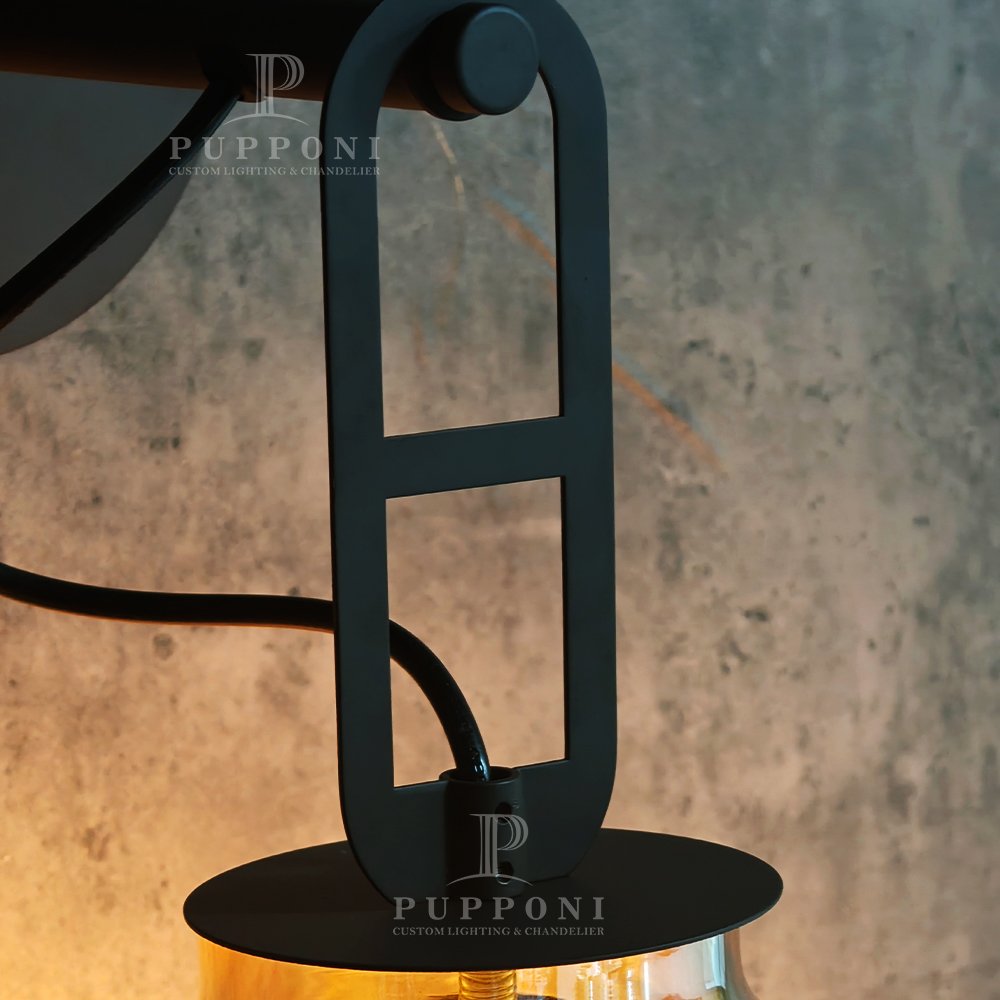 Amber Glass Industrial Wall Sconce - Image 7