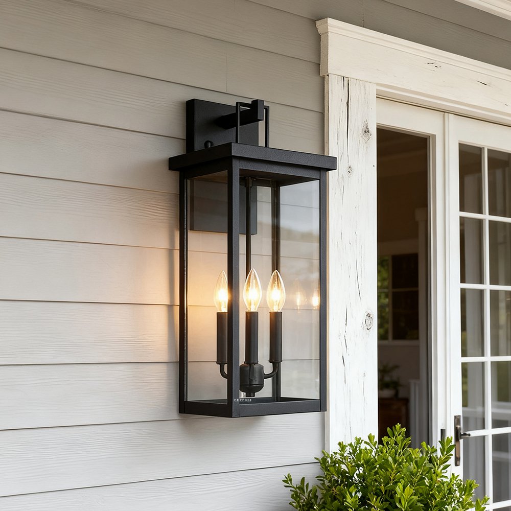 Three-Light Outdoor Box Wall Lantern - Image 5