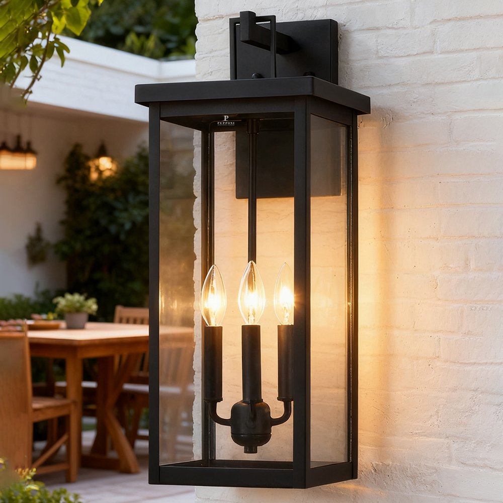 Three-Light Outdoor Box Wall Lantern - Image 6