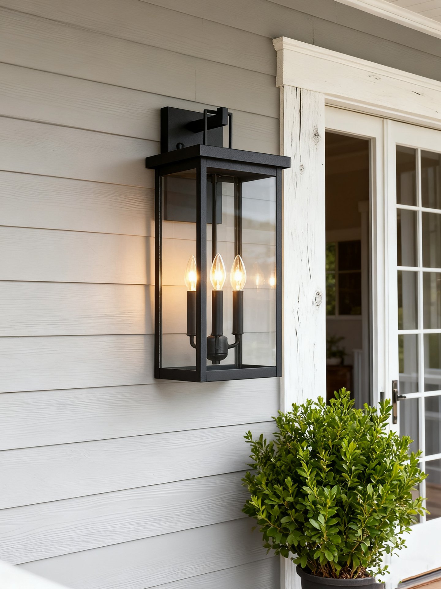 Three-Light Outdoor Box Wall Lantern - Image 3