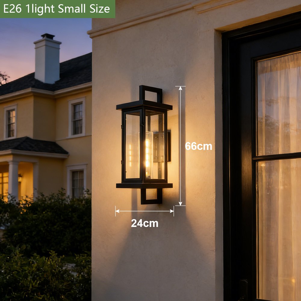 Modern Black Outdoor Wall Lantern - Image 6