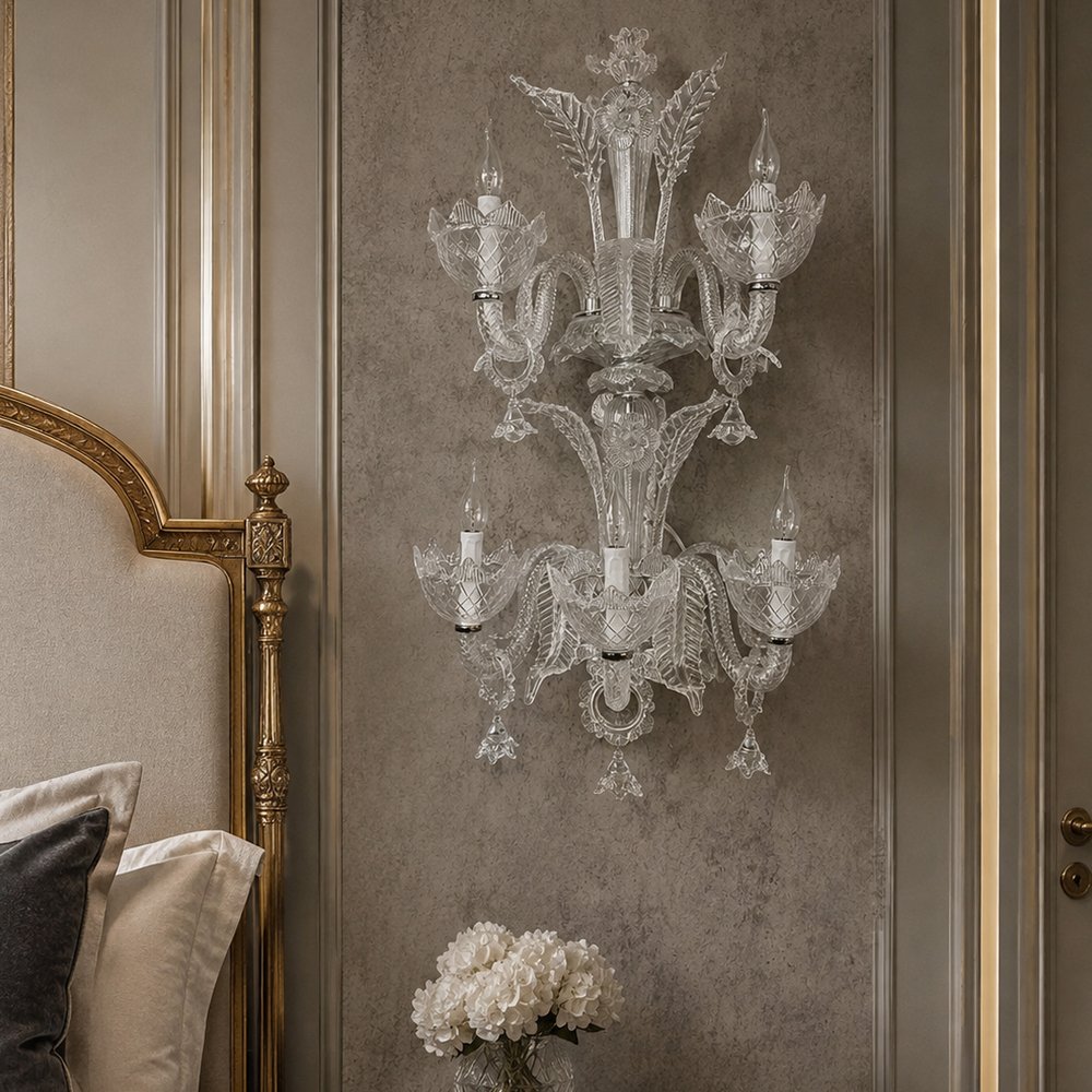 Elegant Crystal Glass Wall Sconce Light - Image 7