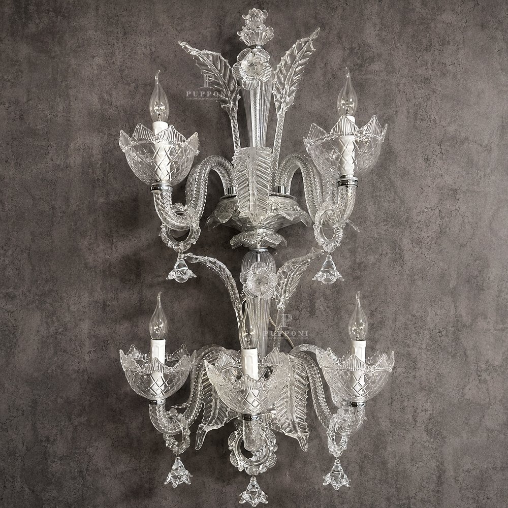 Elegant Crystal Glass Wall Sconce Light - Image 4