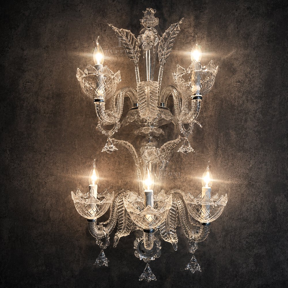 Elegant Crystal Glass Wall Sconce Light - Image 5