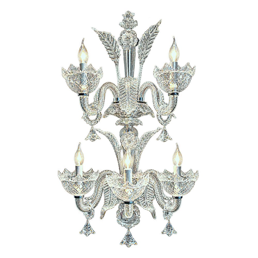 Elegant Crystal Glass Wall Sconce Light - Image 2