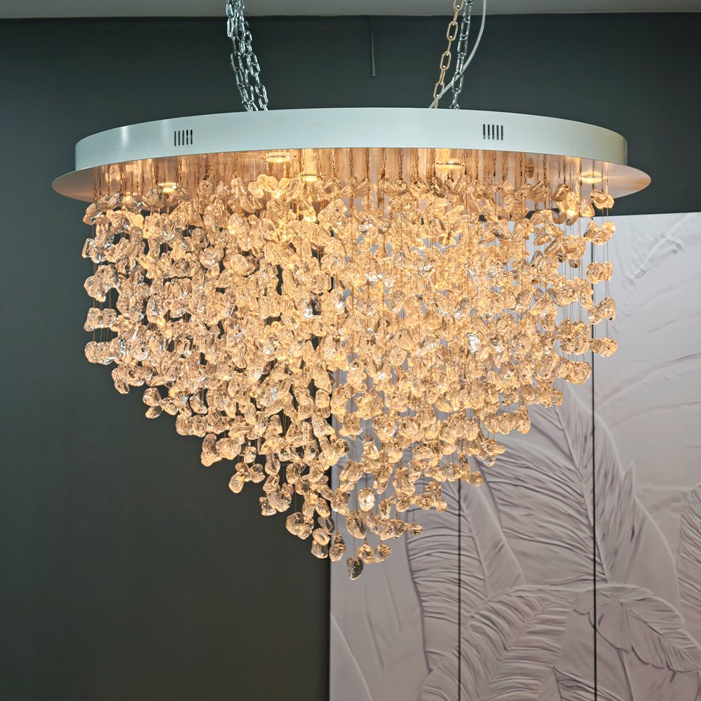 Modern Tapered Crystal Chandelier - Image 4