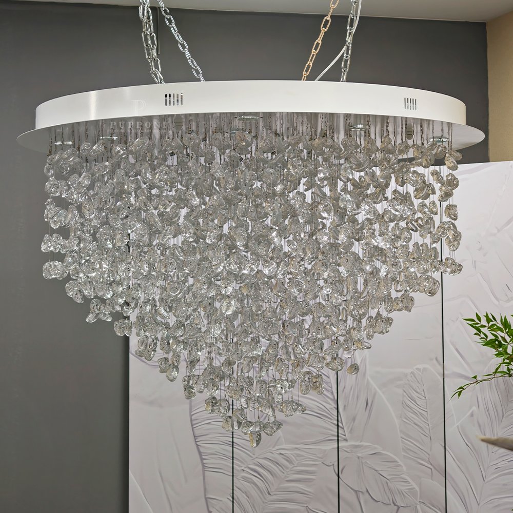 Modern Tapered Crystal Chandelier - Image 5