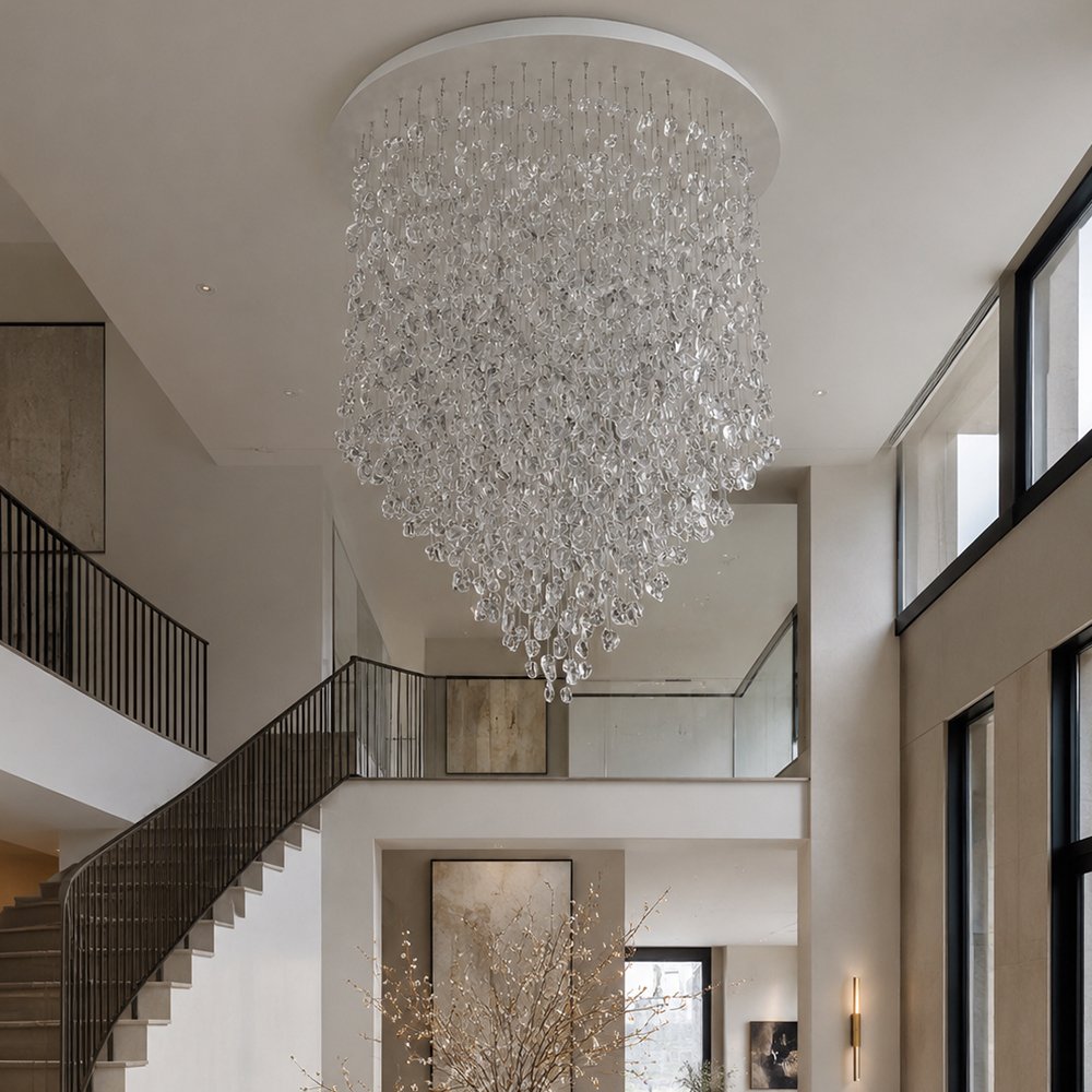 Tall Cascade Rock Crystal Chandelier - Image 7