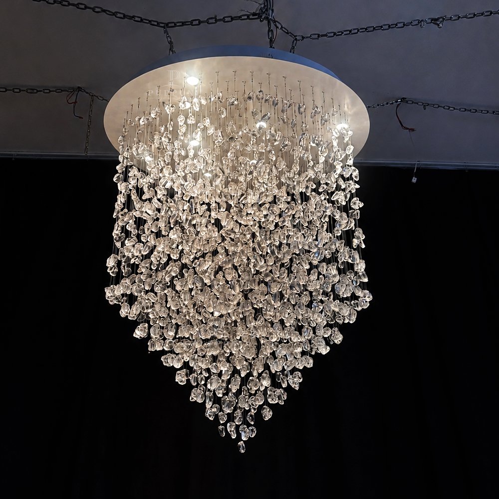 Tall Cascade Rock Crystal Chandelier - Image 4