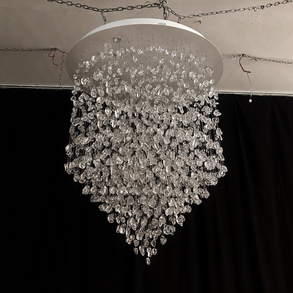Tall Cascade Rock Crystal Chandelier - Image 5