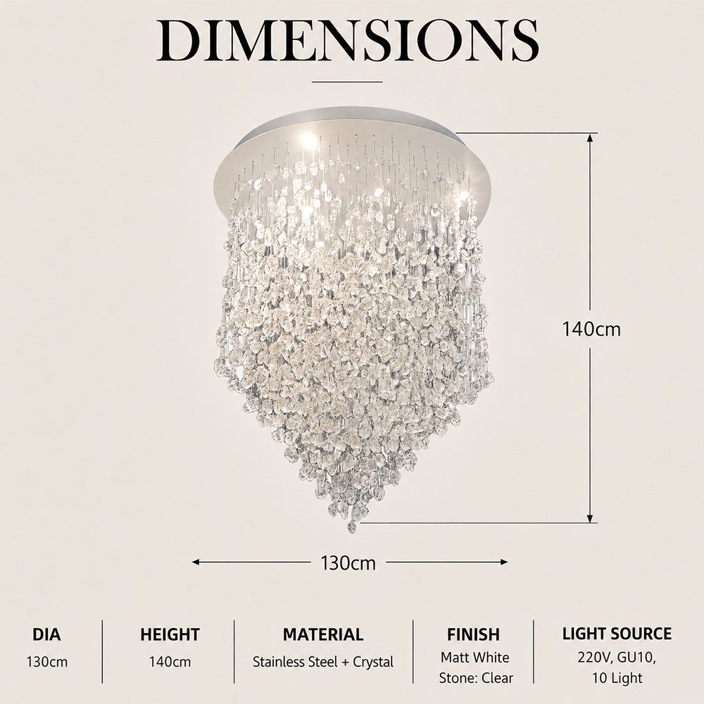 Tall Cascade Rock Crystal Chandelier - Image 3