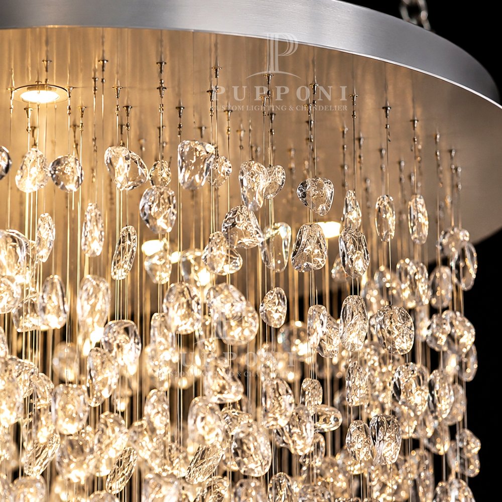 Tall Cascade Rock Crystal Chandelier - Image 6