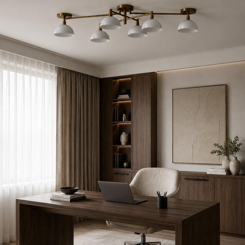 6‑Light Brass Sputnik Chandelier - Image 7