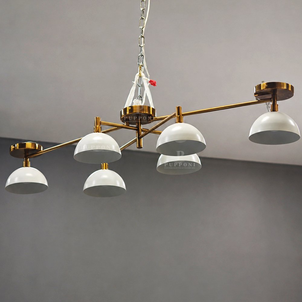 6‑Light Brass Sputnik Chandelier - Image 4