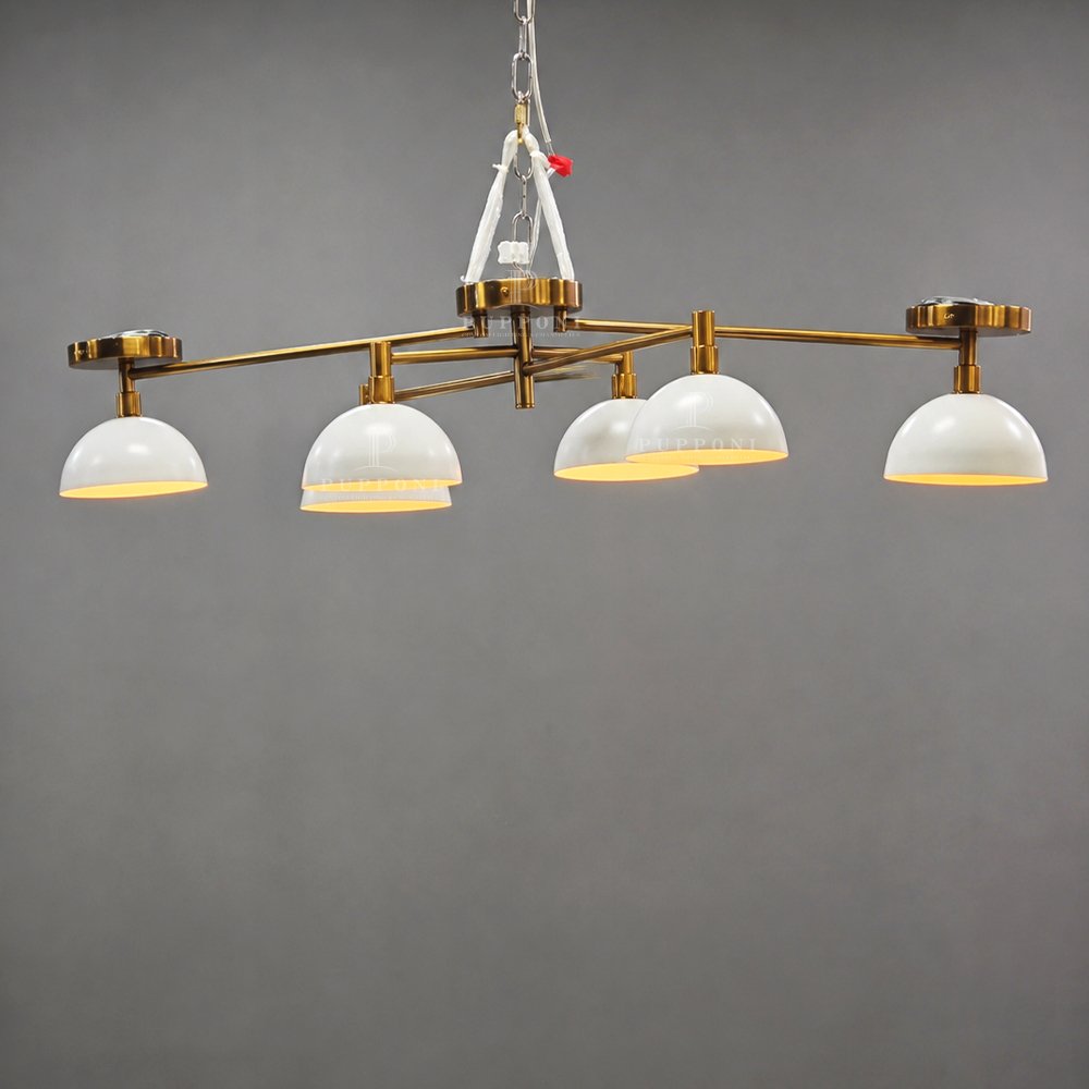 6‑Light Brass Sputnik Chandelier - Image 5