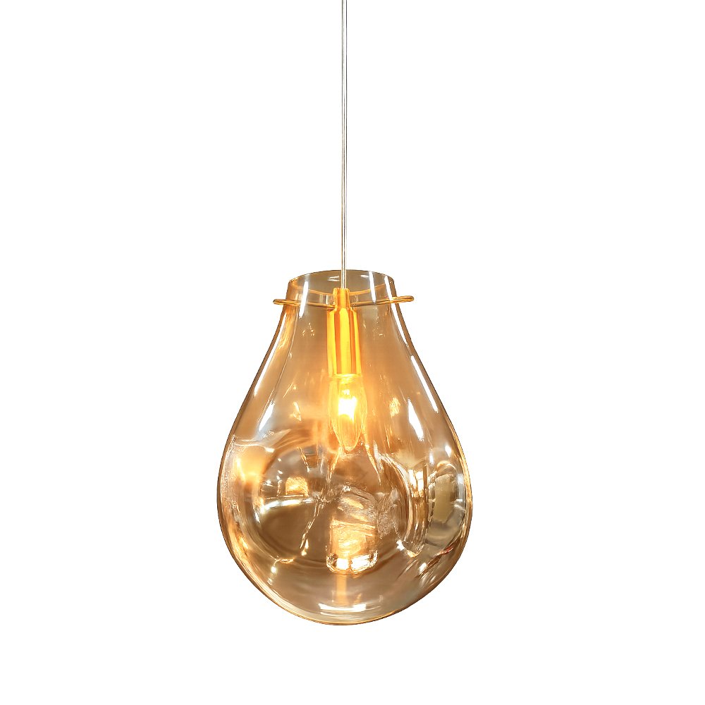 Concave Amber Teardrop Pendant Light - Image 2