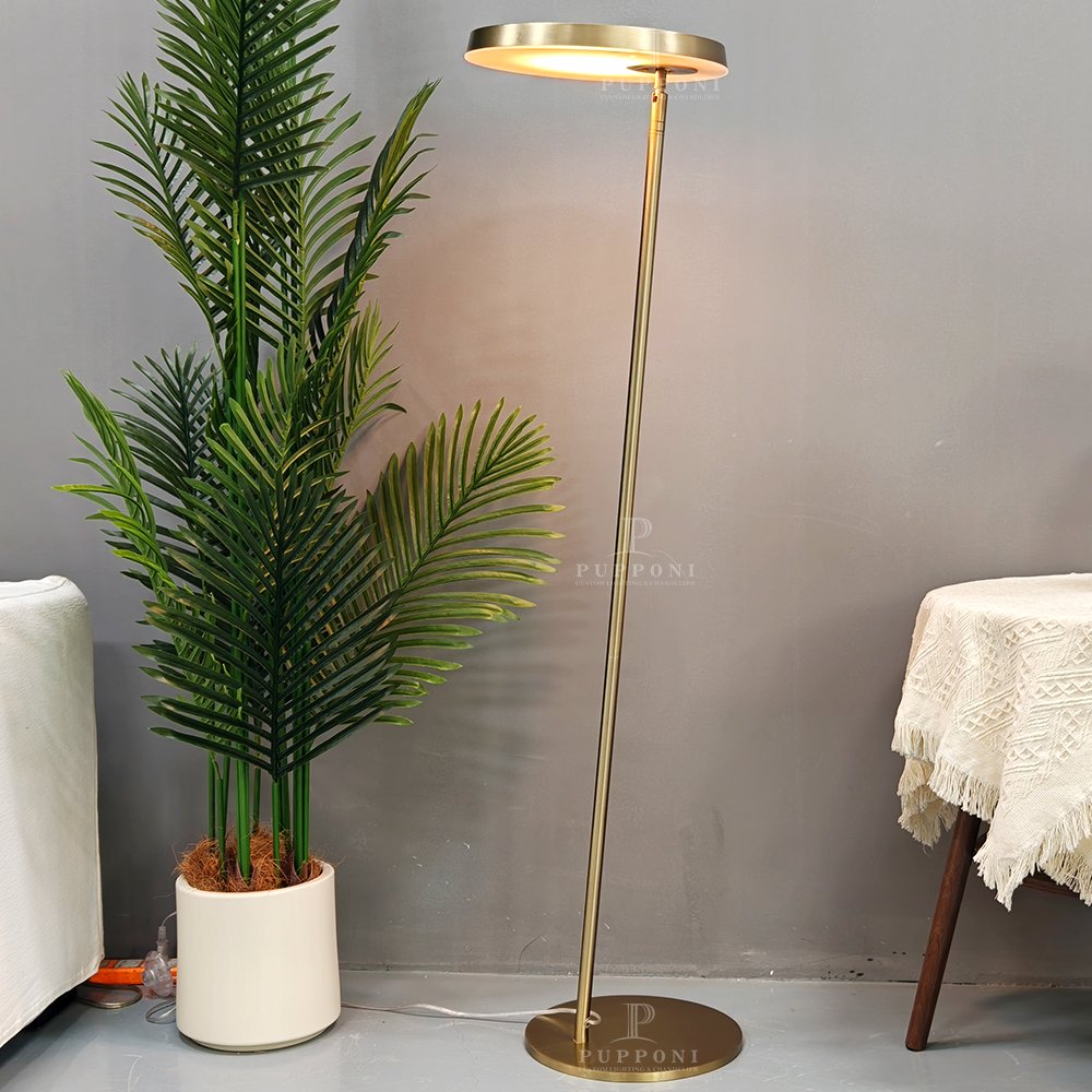 Slim Modern Gold Floor Lamp - Image 5