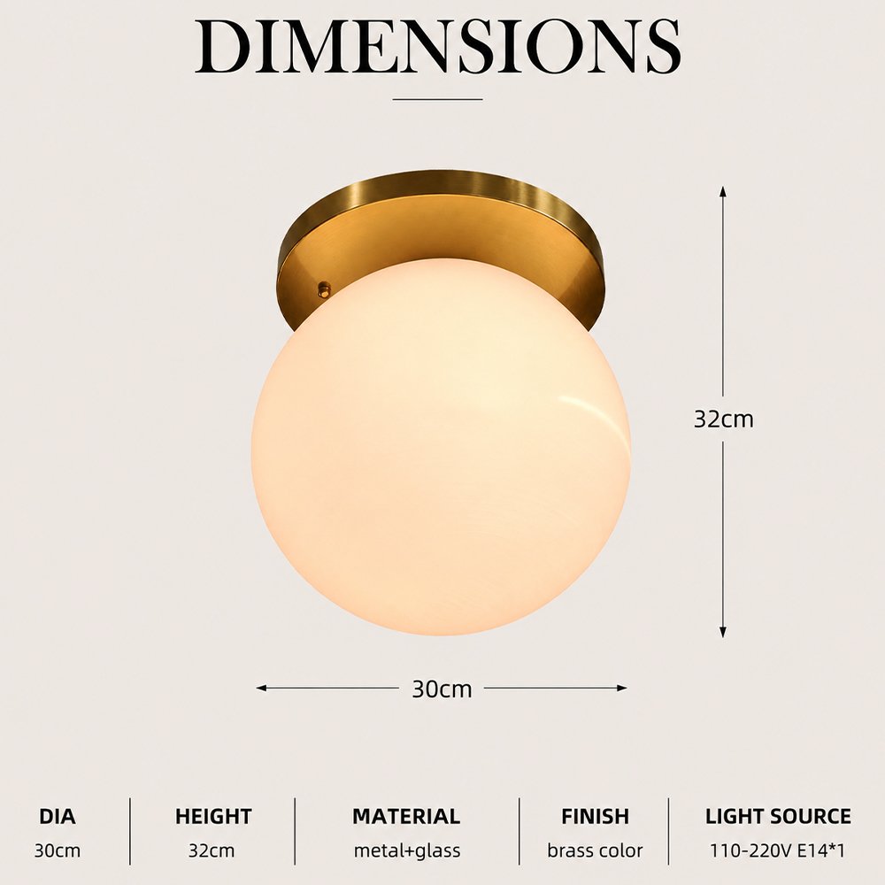 Entry Globe Glass Ceiling Lamp - Image 3