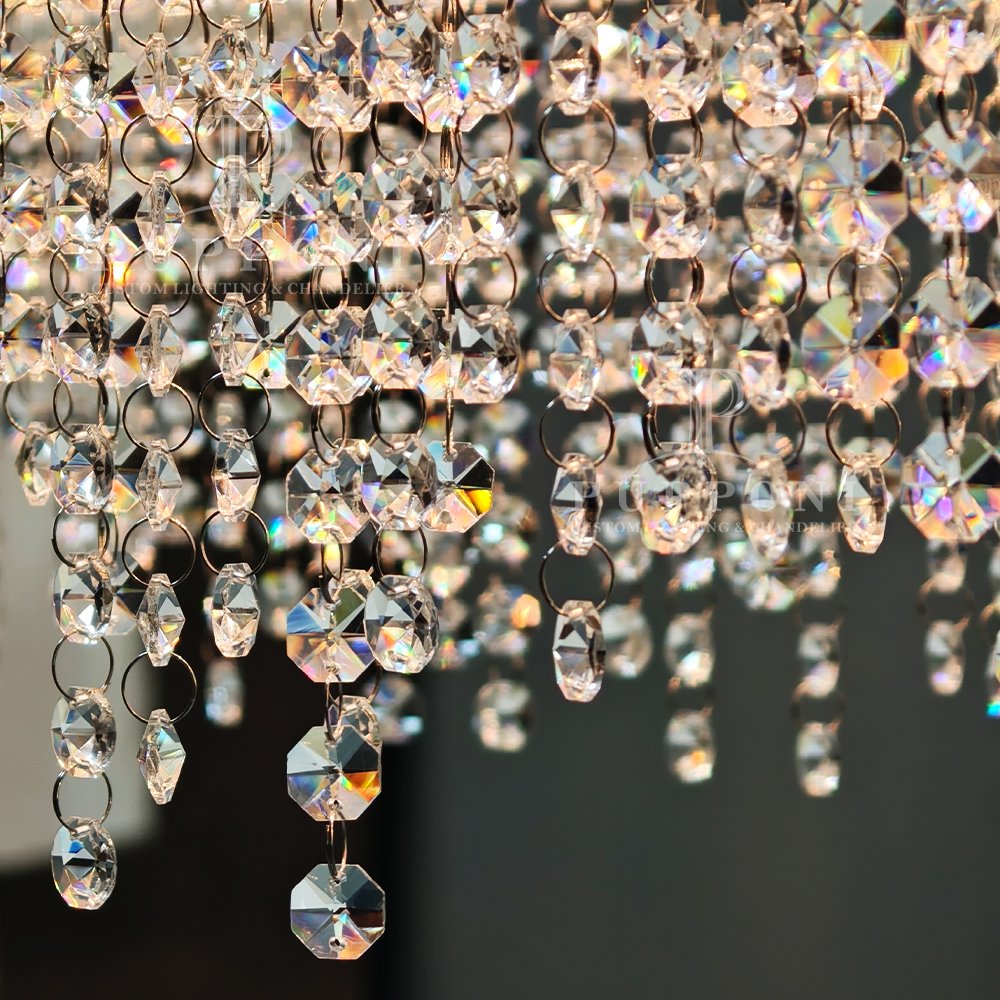 Chrome Linear Crystal Pendant Lamp - Image 6