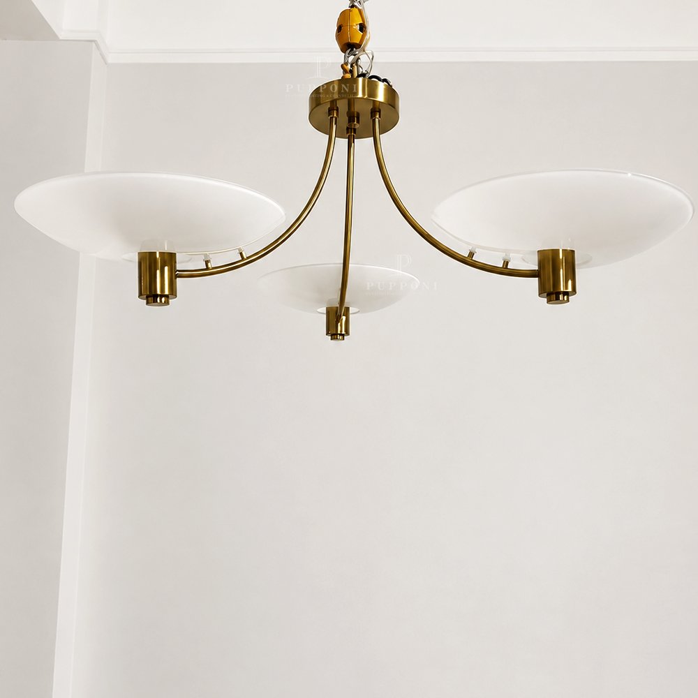 Mid Century Brass Ceiling Lamp - Image 4