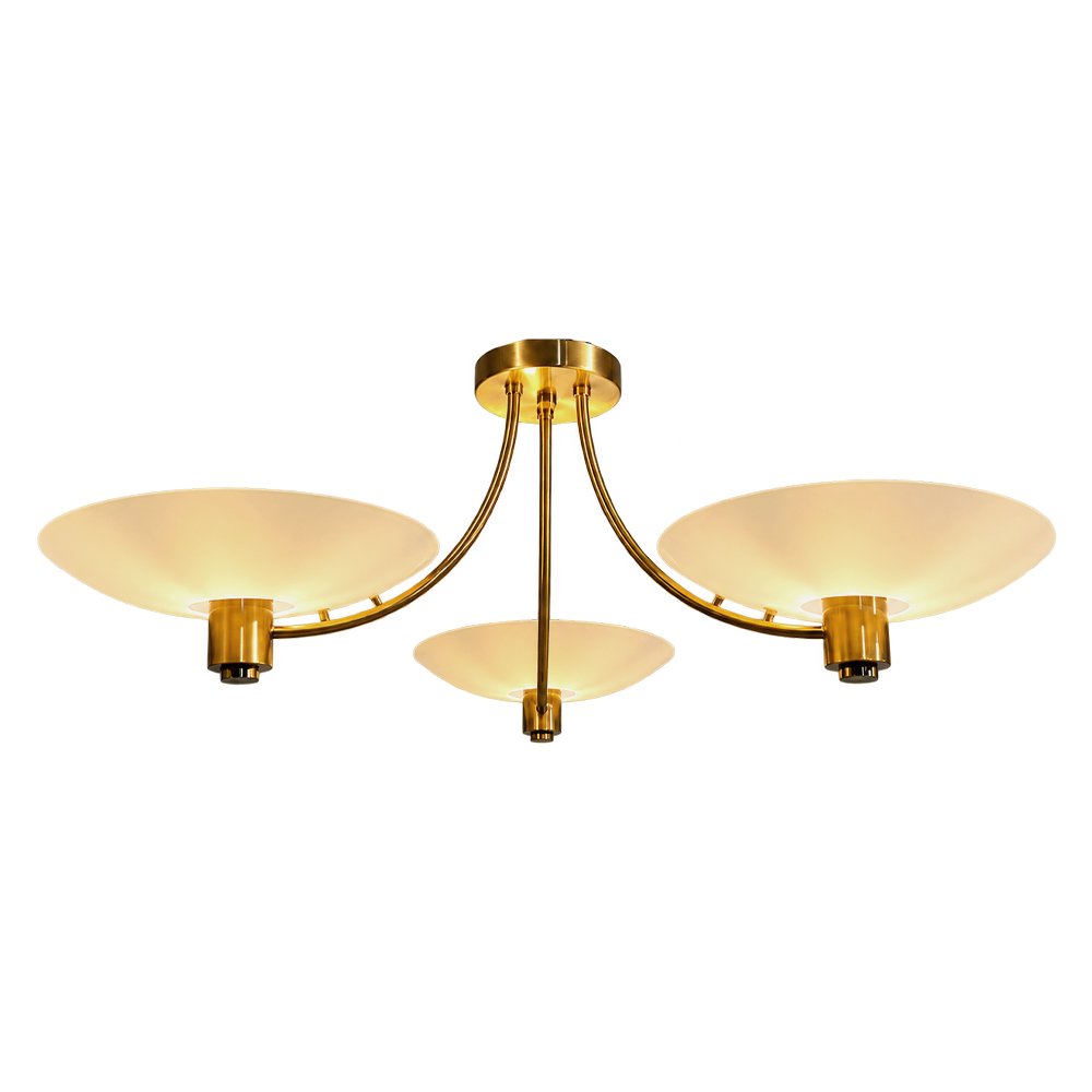 Mid Century Brass Ceiling Lamp - Image 2