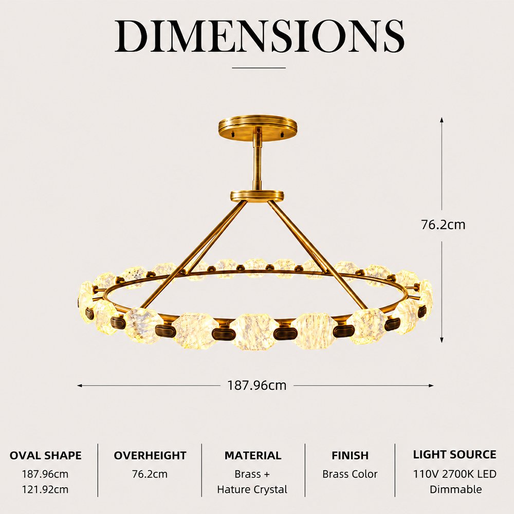 Villa Brass Crystal Pendant Lamp - Image 3