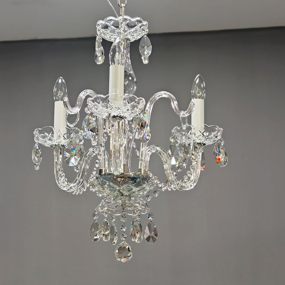 Compact 3 Light Crystal Chandelier - Image 4