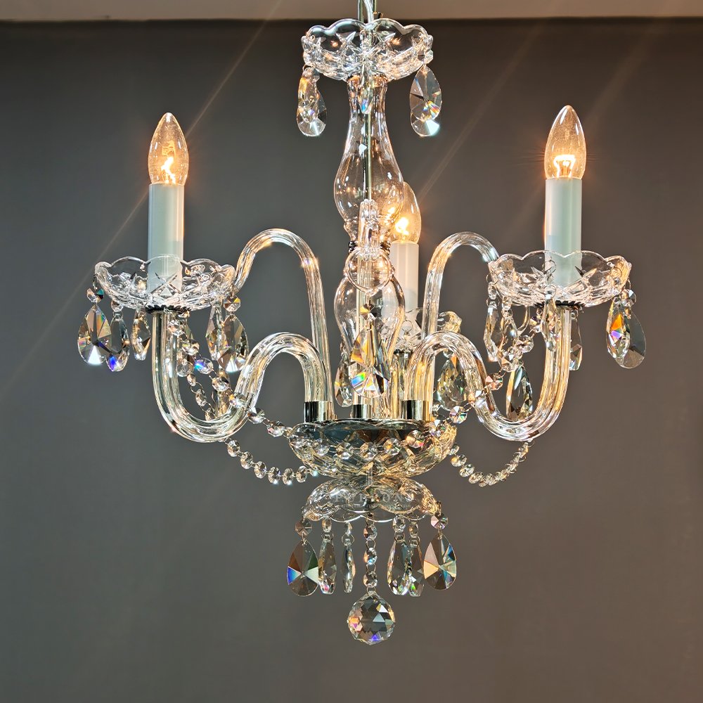 Compact 3 Light Crystal Chandelier - Image 5