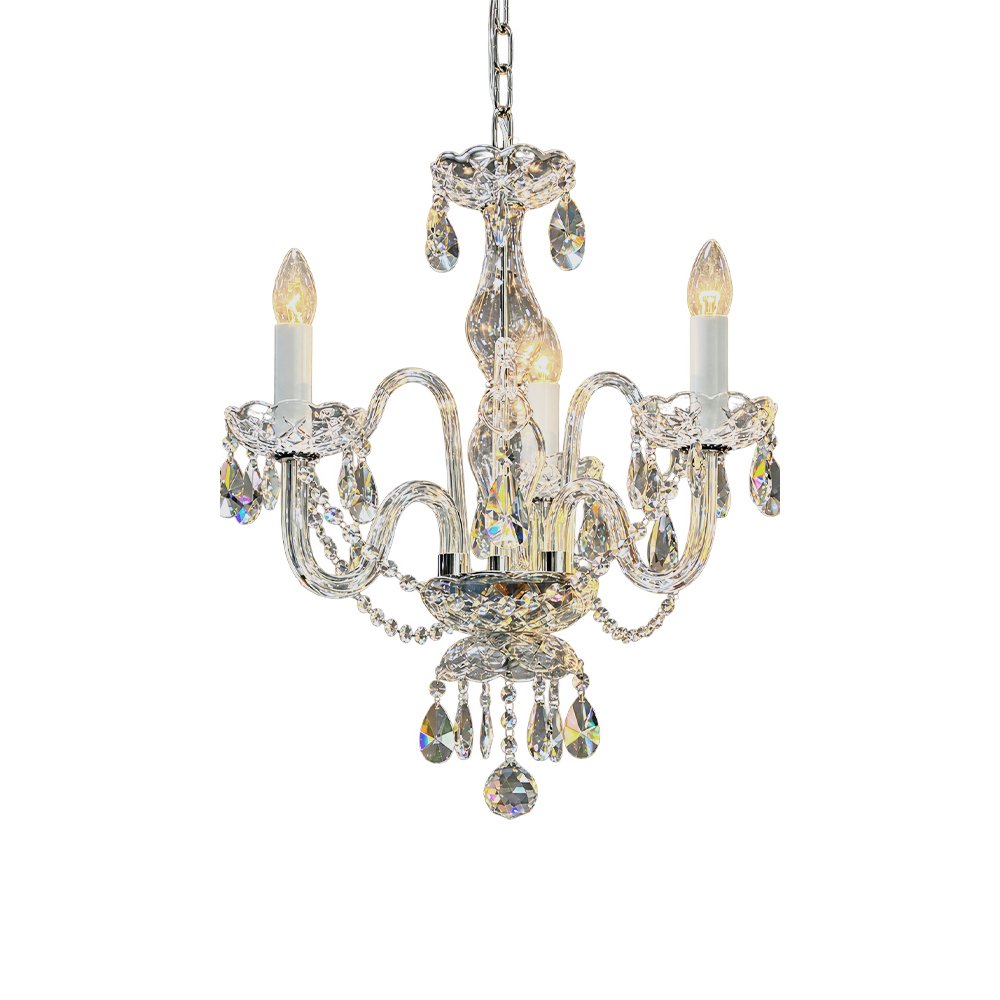 Compact 3 Light Crystal Chandelier - Image 2