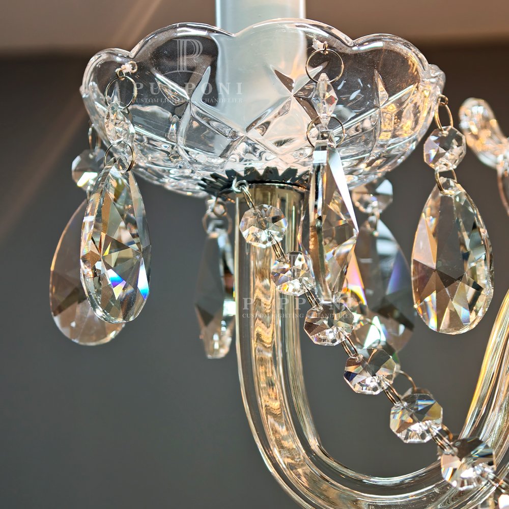 Compact 3 Light Crystal Chandelier - Image 6